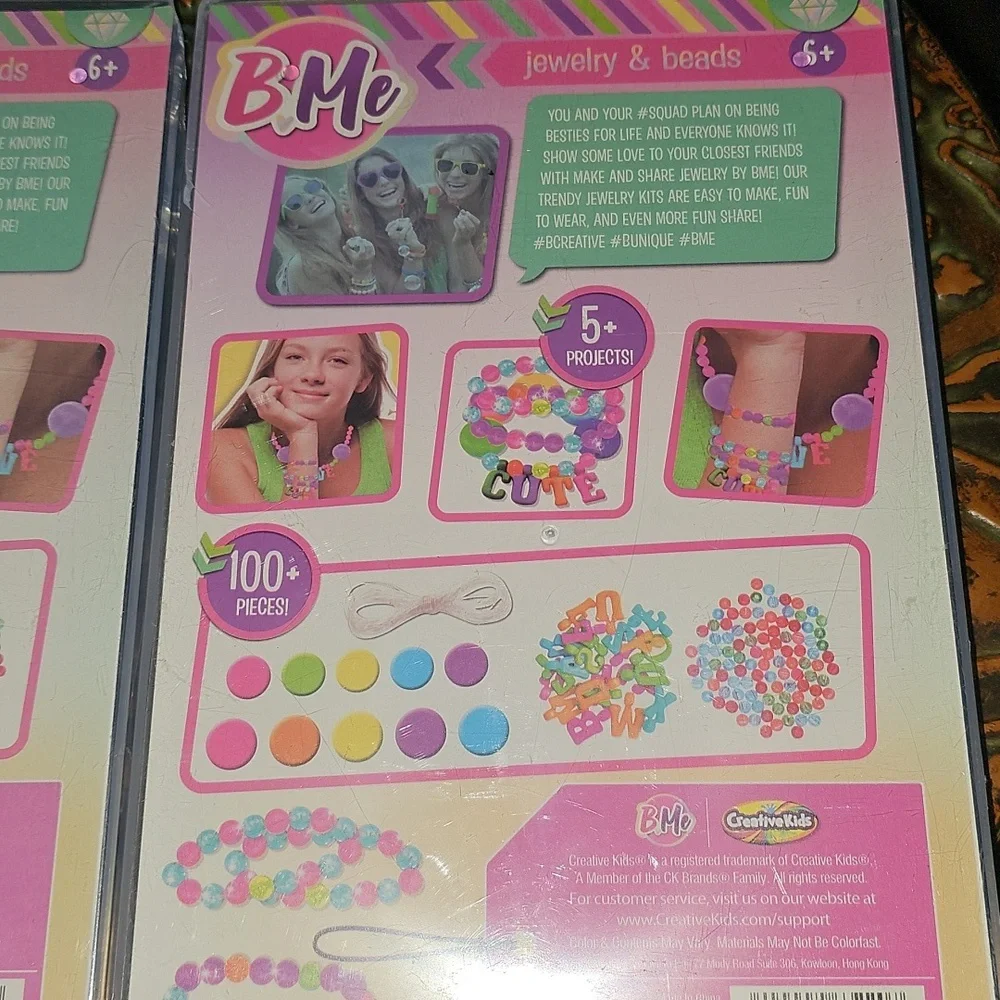 B♡ME Makeover Colorful Alphabet Jewelry Kit for Kids. LOT of 2 new unopened kits
